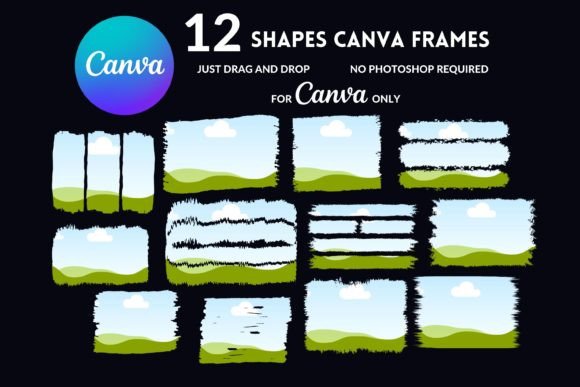 Download Editable Canva Frames, Grunge Background - Editable canva frames Collection