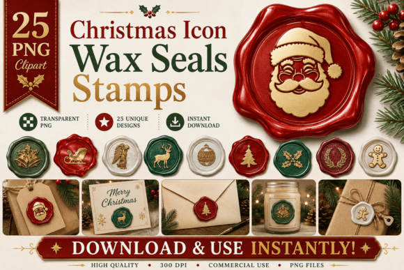Download Christmas Icon Wax Seals Stamps - Wax Collection