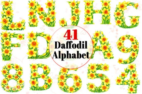 Download March Daffodil Birthflower Alphabet PNG - March Collection
