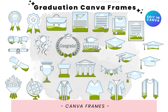 Download Graduation Editable Canva Frames - Editable canva frames Collection