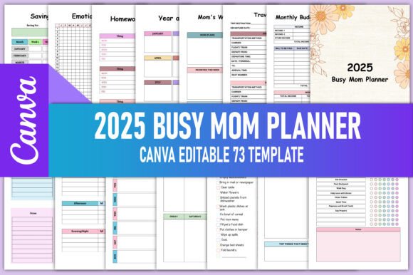 Download 2025 Best Busy Mom Planner Canva KDP - Best Collection