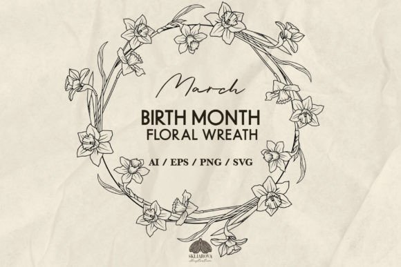 Download March Birth Month Flower Wreath - March Collection